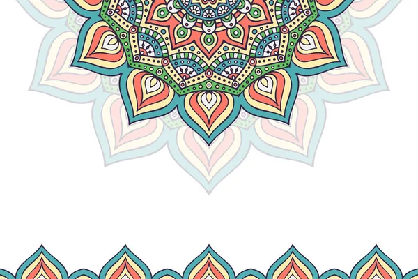 Fondo colorido con plantilla de mandala — Vector de stock