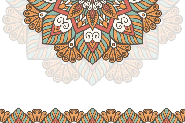 Fondo colorido con plantilla de mandala — Vector de stock