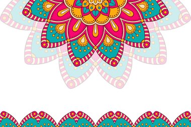 Mandala şablonu ile renkli arkaplan