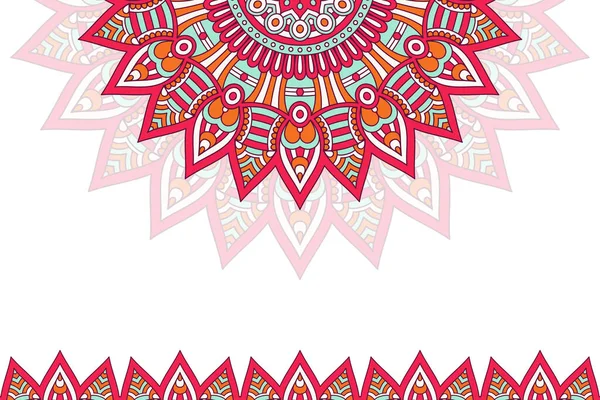 Fundo colorido com modelo de mandala —  Vetores de Stock