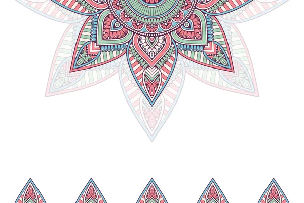 Fondo colorido con plantilla de mandala — Vector de stock