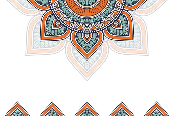 Fondo colorido con plantilla de mandala — Vector de stock