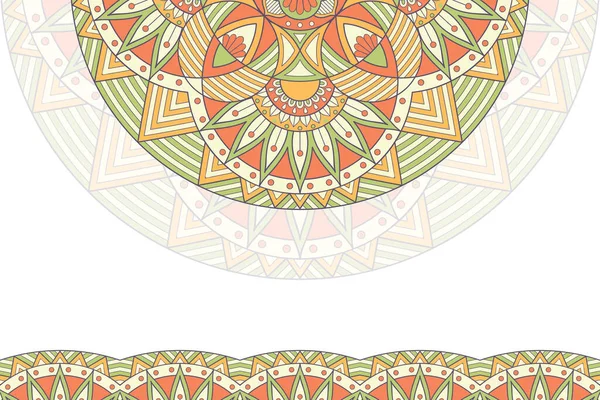 Fondo colorido con plantilla de mandala — Vector de stock