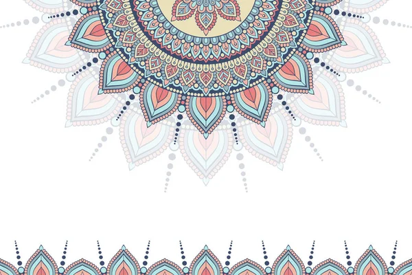 Fundo colorido com modelo de mandala —  Vetores de Stock