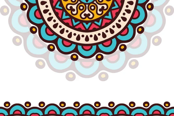 Fondo colorido con plantilla de mandala — Vector de stock