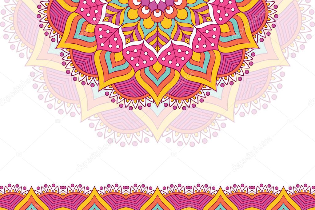 Colorful background with mandala template