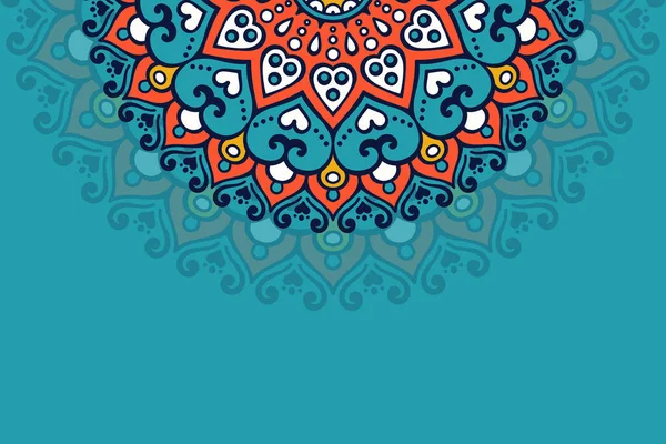 Fundo colorido com modelo de mandala —  Vetores de Stock