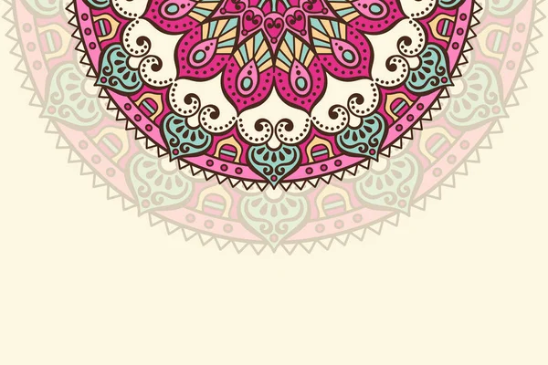 Fundo colorido com modelo de mandala —  Vetores de Stock