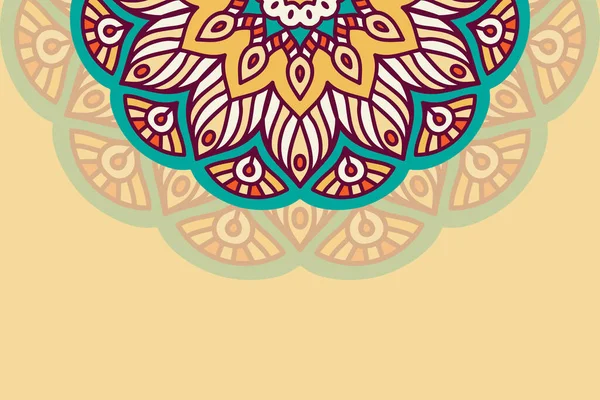 Fondo colorido con plantilla de mandala — Vector de stock