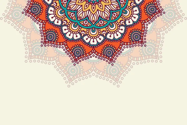 Fondo colorido con plantilla de mandala — Vector de stock