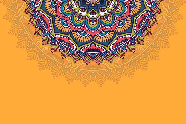 Fondo colorido con plantilla de mandala — Vector de stock