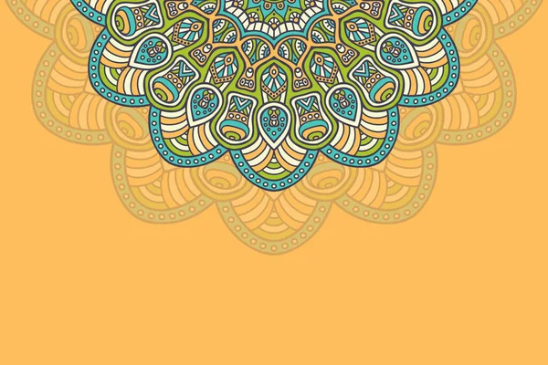 Fondo colorido con plantilla de mandala — Vector de stock