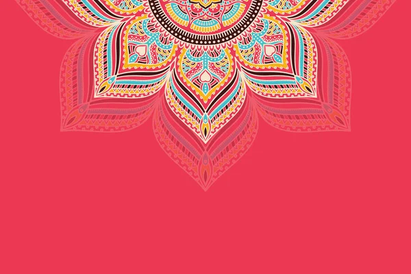 Fundo colorido com modelo de mandala —  Vetores de Stock