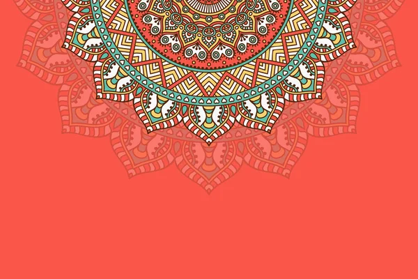 Fondo colorido con plantilla de mandala — Vector de stock