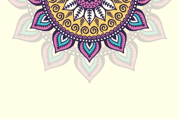 Fondo colorido con plantilla de mandala — Vector de stock