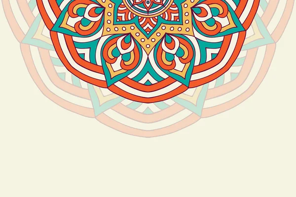 Fundo colorido com modelo de mandala —  Vetores de Stock