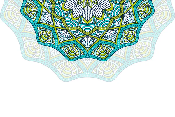 Fondo colorido con plantilla de mandala — Vector de stock