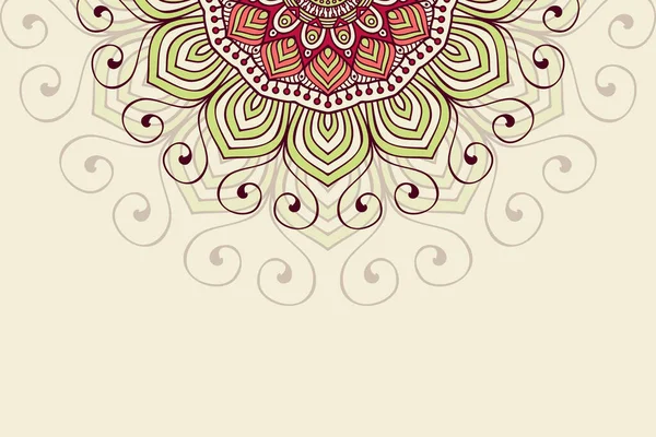 Fundo colorido com modelo de mandala —  Vetores de Stock