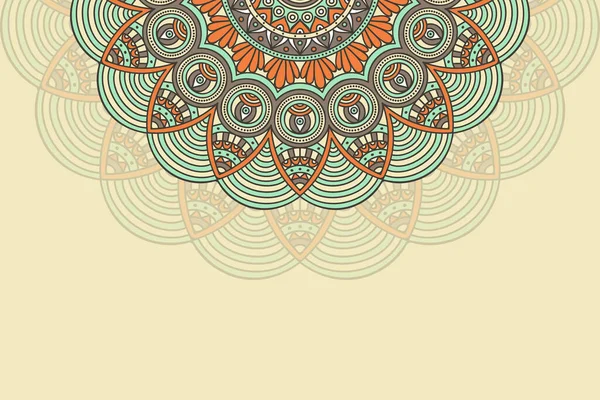 Fundo colorido com modelo de mandala —  Vetores de Stock