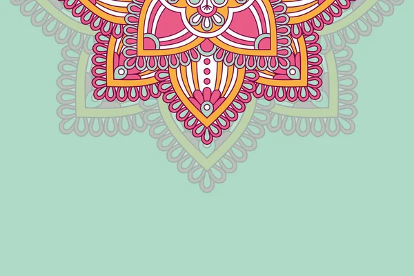 Fundo colorido com modelo de mandala —  Vetores de Stock