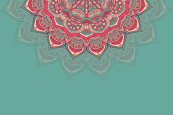 Fondo colorido con plantilla de mandala — Vector de stock