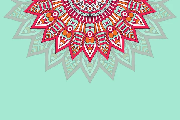 Fundo colorido com modelo de mandala — Vetor de Stock