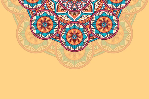 Fundo colorido com modelo de mandala —  Vetores de Stock