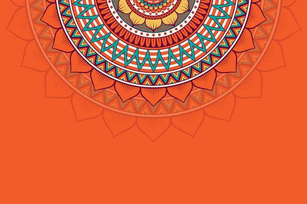 Fondo colorido con plantilla de mandala — Vector de stock