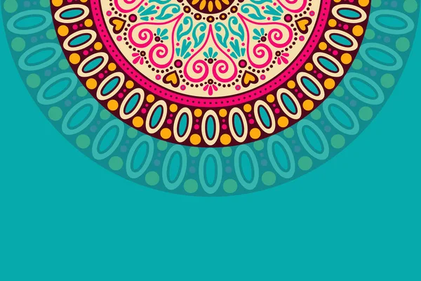 Fundo colorido com modelo de mandala — Vetor de Stock