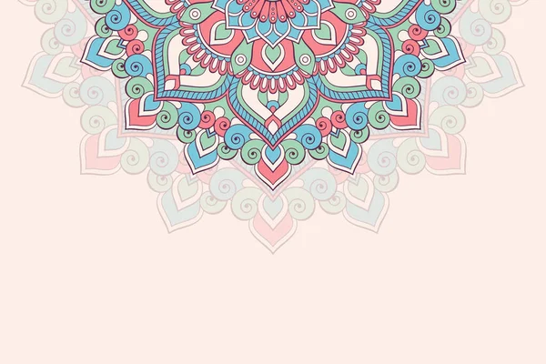 Fondo colorido con plantilla de mandala — Vector de stock