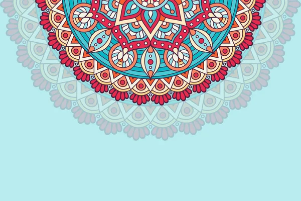 Fundo colorido com modelo de mandala —  Vetores de Stock