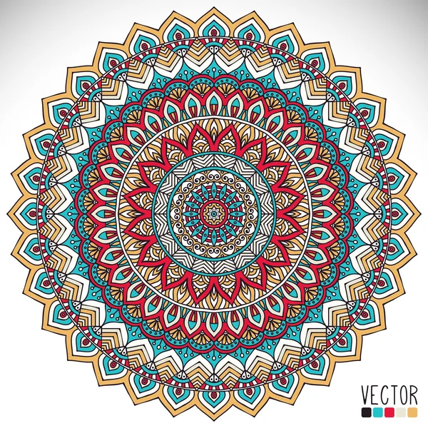 Mandala. Rotund Ornament Model. Elemente decorative de epocă. Fundal desenat de mână. Islam, Arabă, Indian, motive otomane . — Vector de stoc