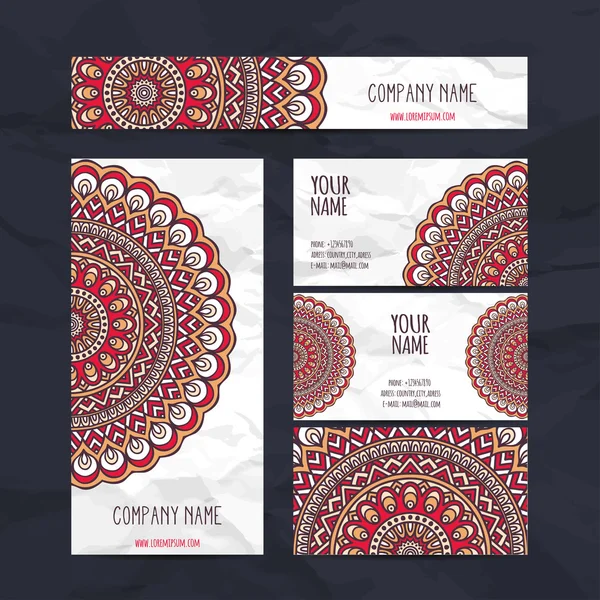 Business card or invitation. Vector background. Vintage decorative elements. Hand drawn background. — Stock Vector