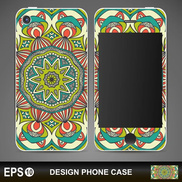 Phone case design. Vector background. Vintage decorative elements. Hand drawn background. — Stock Vector
