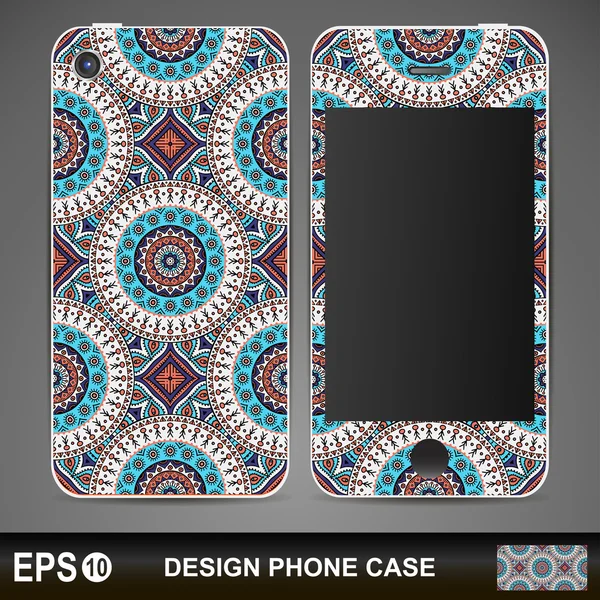 Phone case design. Vector background. Vintage decorative elements. Hand drawn background. — Stock Vector