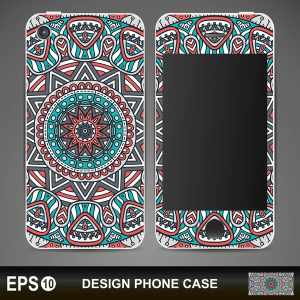 Phone case design. Vector background. Vintage decorative elements. Hand drawn background. — Stock Vector