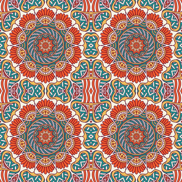 Indian seamless floral pattern. Vintage decorative elements. Hand drawn background. Islam, Arabic, Indian, ottoman motifs. — Stock Vector