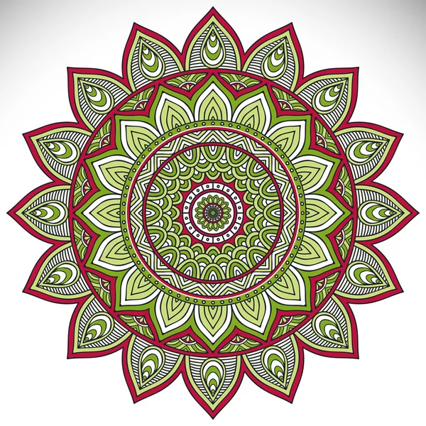 Mandala. Motif d'ornement rond. Éléments décoratifs vintage. Fond dessiné à la main. Islam, Arabe, Indien, motifs ottomans. — Image vectorielle