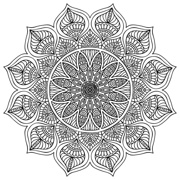 Mandala. Motif d'ornement rond. Éléments décoratifs vintage. Fond dessiné à la main. Islam, Arabe, Indien, motifs ottomans. — Image vectorielle