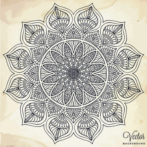 Mandala. Yuvarlak Süs Şablonu. Klasik dekoratif elementler. El çizimi arka plan. İslam, Arapça, Hintçe, sedir motifleri.