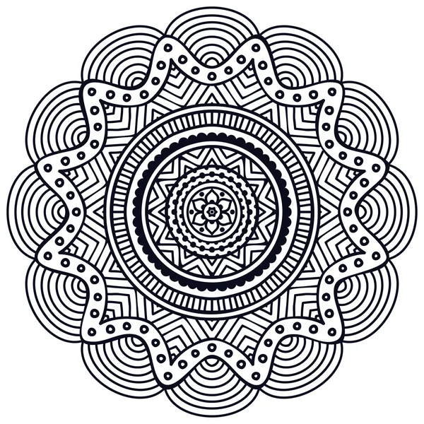 Mandala. Motif d'ornement rond. Éléments décoratifs vintage. Fond dessiné à la main. Islam, Arabe, Indien, motifs ottomans. — Image vectorielle