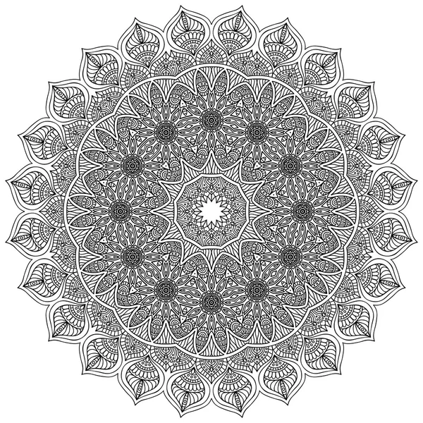 Mandala. Modello di ornamento rotondo. Elementi decorativi vintage. Sfondo disegnato a mano. Islam, arabo, indiano, motivi ottomani. — Vettoriale Stock