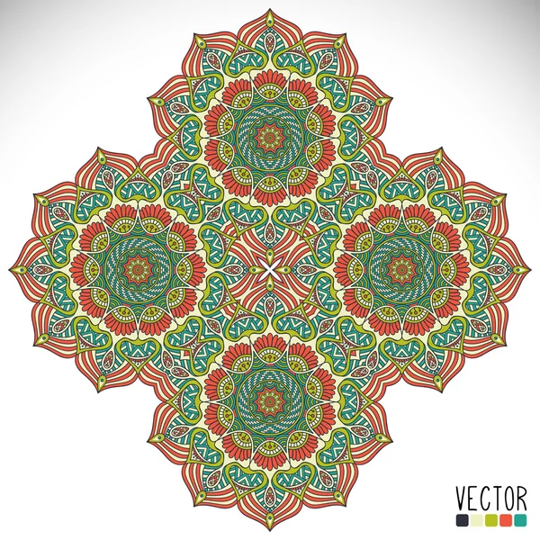 Mandala. Patrón de ornamento redondo. Elementos decorativos vintage. Fondo dibujado a mano. Islam, árabe, indio, motivos otomanos. — Vector de stock