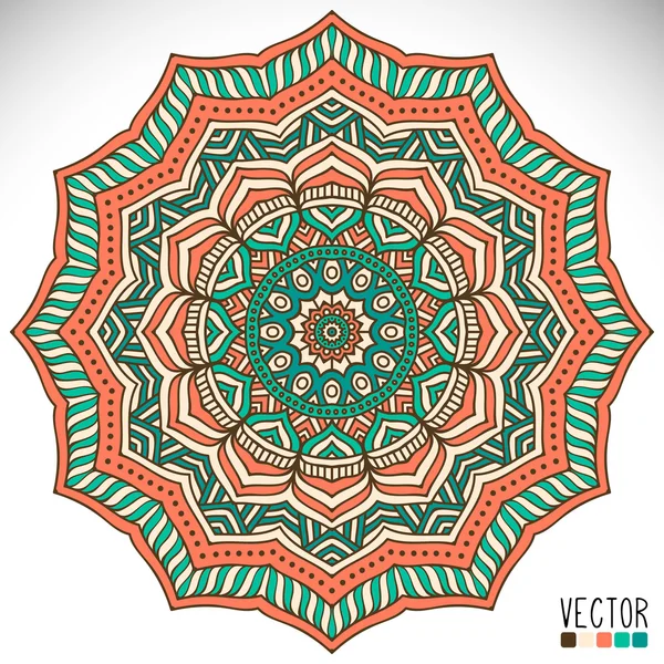 Mandala. Yuvarlak Süs Şablonu. Klasik dekoratif elementler. El çizimi arka plan. İslam, Arapça, Hintçe, sedir motifleri.