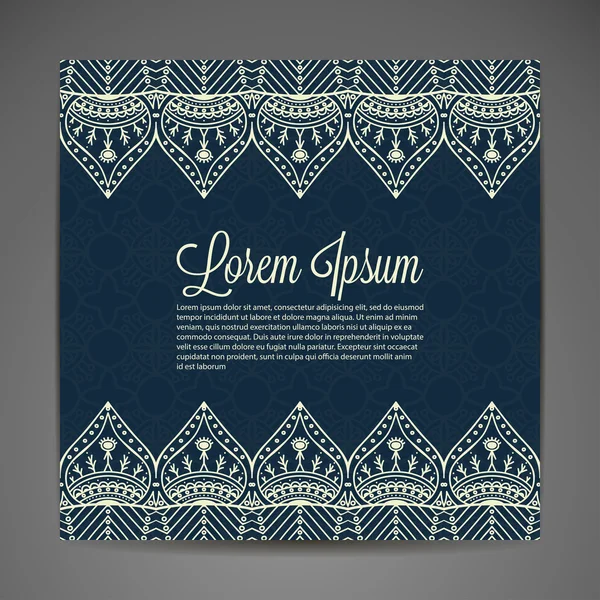 Carte. Motif d'ornement rond. Éléments décoratifs vintage. Fond dessiné à la main. Islam, Arabe, Indien, motifs ottomans . — Image vectorielle