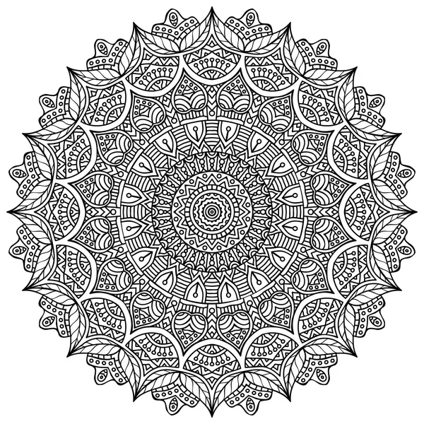 Mandala. Modello di ornamento rotondo. Elementi decorativi vintage. Sfondo disegnato a mano. Islam, arabo, indiano, motivi ottomani. — Vettoriale Stock