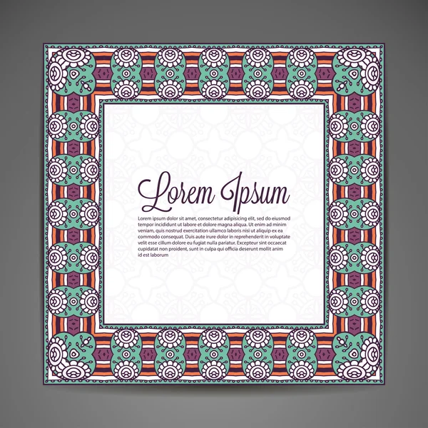 Card. ronde Ornament patroon. Vintage decoratieve elementen. Hand getrokken achtergrond. Islam, Arabic, Indian, Ottomaanse motieven. — Stockvector
