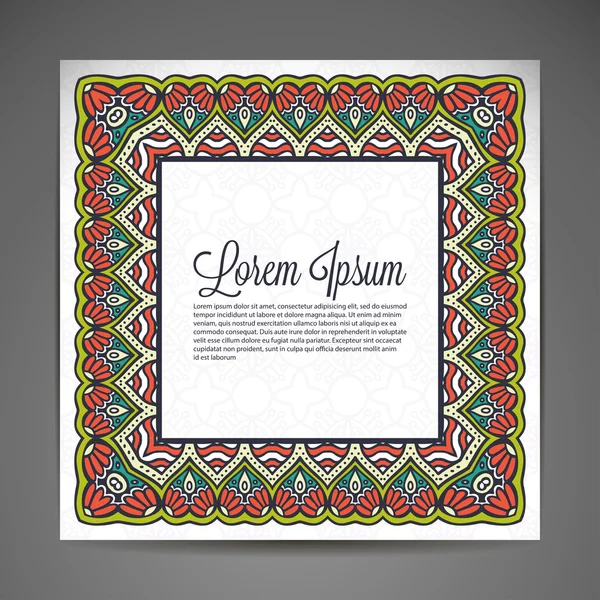 Carte. Motif d'ornement rond. Éléments décoratifs vintage. Fond dessiné à la main. Islam, Arabe, Indien, motifs ottomans . — Image vectorielle