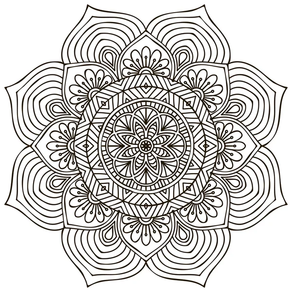 Mandala. Patrón de ornamento redondo. Elementos decorativos vintage. Fondo dibujado a mano. Islam, árabe, indio, motivos otomanos. — Vector de stock