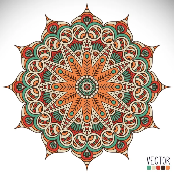 Mandala. Motif d'ornement rond. Éléments décoratifs vintage. Fond dessiné à la main. Islam, Arabe, Indien, motifs ottomans. — Image vectorielle